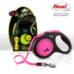 Correa Extensible Flexi New Neon Rosa Con Cinta De 5 M -Mascotas Artículos Tienda 252321 flexi new neon gurt leine pink medium 5m hs 06 6